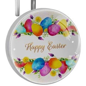 Colorful Happy Easter Eggs, Shower Curtain Hooks Rings Set of 12 Shower Hooks
